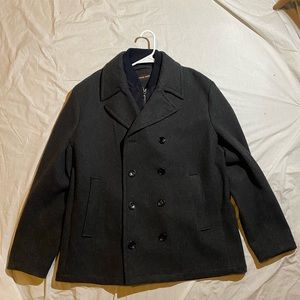 Micheal Kors Grey Streatch Wool Blend Pea Coat